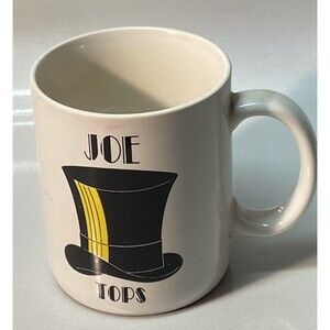 Vintage Joe TOPS Top Hat 1980s Aged Ceramic Coffee Mug Rare Retro